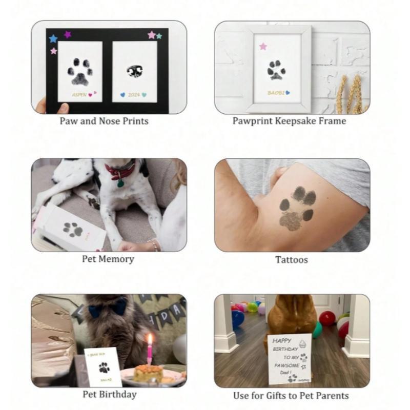 Product Introduction of Pet Paw Print Kit, 1 Set Including Photo Frame & Ink Pads, Pet Paw Print Kit for Dogs and Cats, Pet Memorial Gift 4
