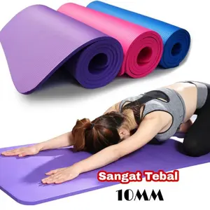 Matras Yoga 10MM TEBAL Senam Alas Olahraga pilates gym fitness meditasi aerobik plank kebugaran MAT