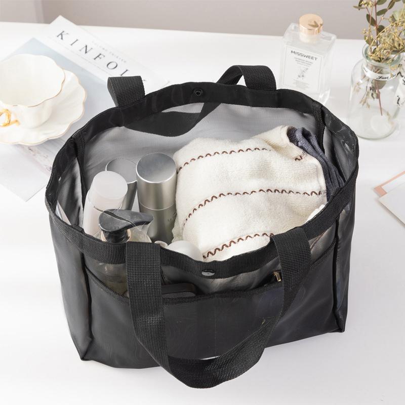 Product Introduction of Fashion Women Tote Bag Shopping Bag Female Portable Large Capacity Beach Tote Mesh Storage Handbag 13