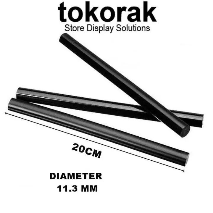 (COD) PROMO ADTEK - GLU STIK BESAR HITAM - ISI REFILL LEM TEMBAK BAKAR 11,3MM X 20CM HITAM - HOT MELT GLUE STICK BESAR HITAM 4