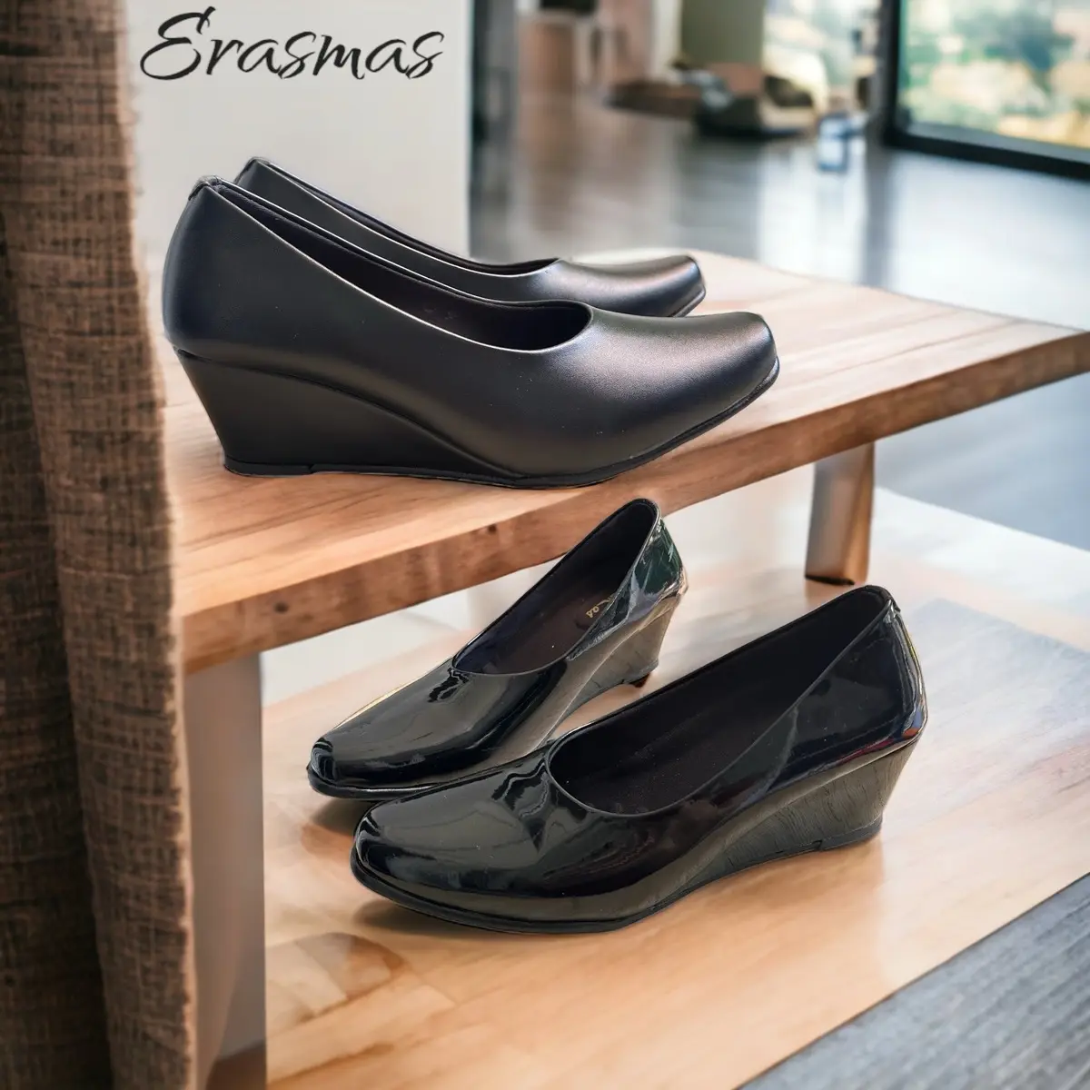 Sepatu Erasmas WG5 Hak 5Cm - Sepatu Dinas Wanita Sepatu Kantor Wanita Sepatu Kerja Wanita Sepatu Pdh Wanita Sepatu Wedges Wanita Mid Heel (3-5 cm) High Heel (5-8 cm) Kantoran Heels