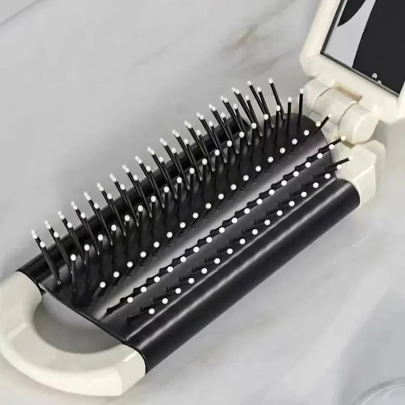 Lược Túi Khí Gấp Gọn, Thiết Kế Hoạt Hình Dễ Thương, Có Gương, Làm Bằng Silicon, Thích Hợp Cho Bé Gái Và Phụ Nữ, Cầm Tay, Lý Tưởng Cho Du Lịch, Máy Massage Đầu, Thư Giãn 3