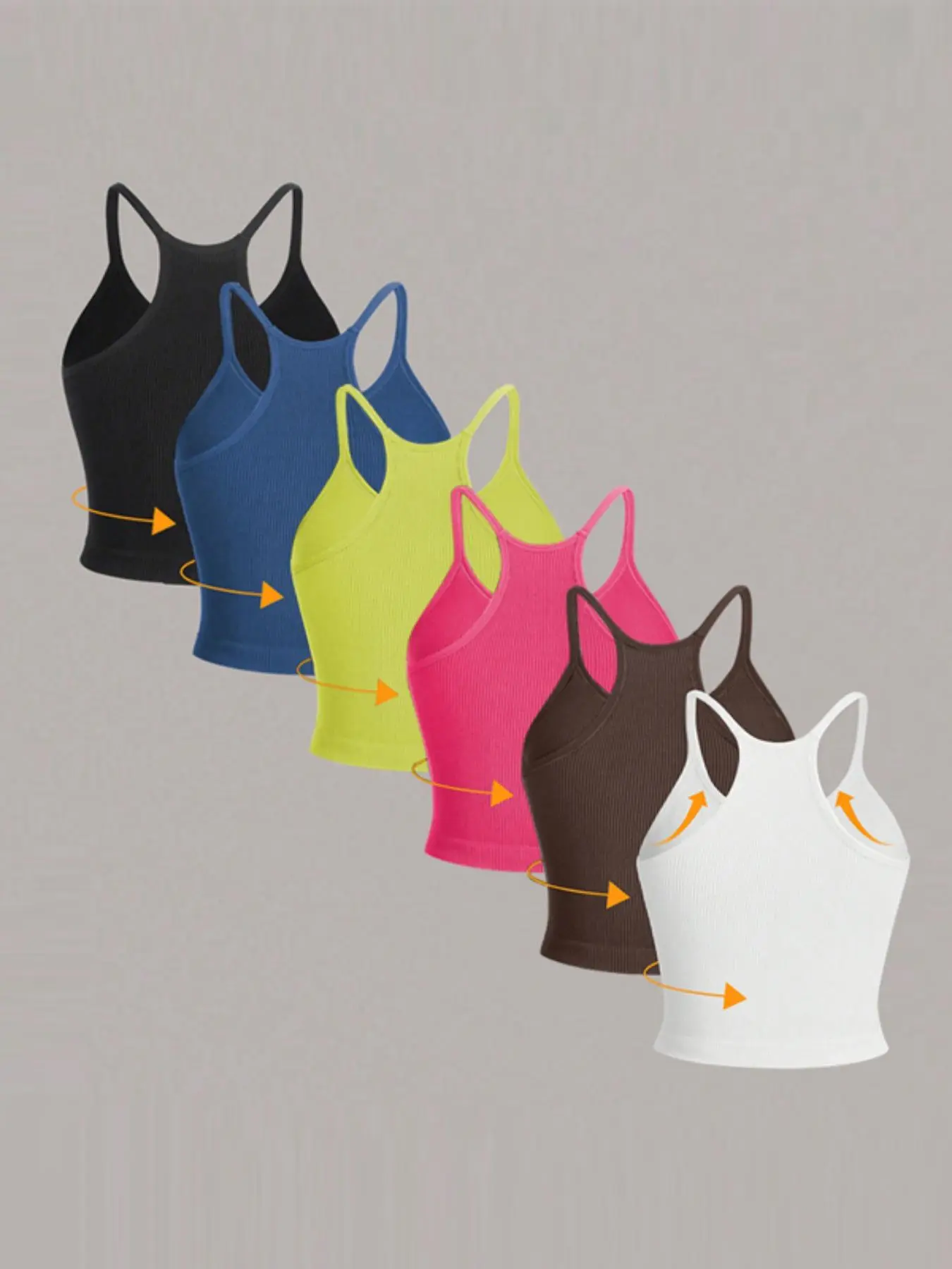 Summer 2024 Sporty Women's Solid Color Round Neck Sports Vest, Quick Drying Breathable Comfortable Sleeveless Spaghetti Strap Sports Cami Top for Tennis Pickleball Yoga Gym Workout, Ladies Sportswear for All Seasons