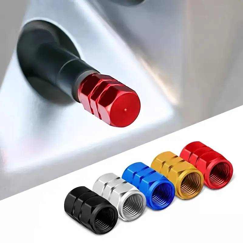4/8 Pieces Car Tire Valve Caps Aluminum Alloy Car Valve Caps Valve Caps Modification Valve Core Caps Motorcycle Valve Caps