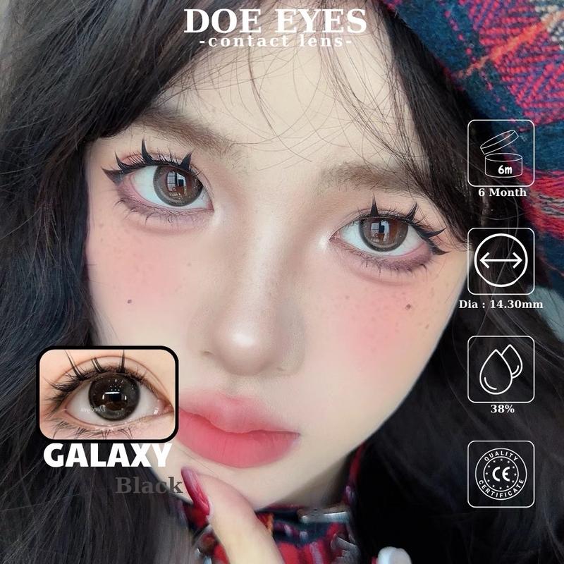 [Galaxy Black ] đủ độ 0-7.0 - Lens Kính áp tròng Doe Eyes - 1 CHIẾC
