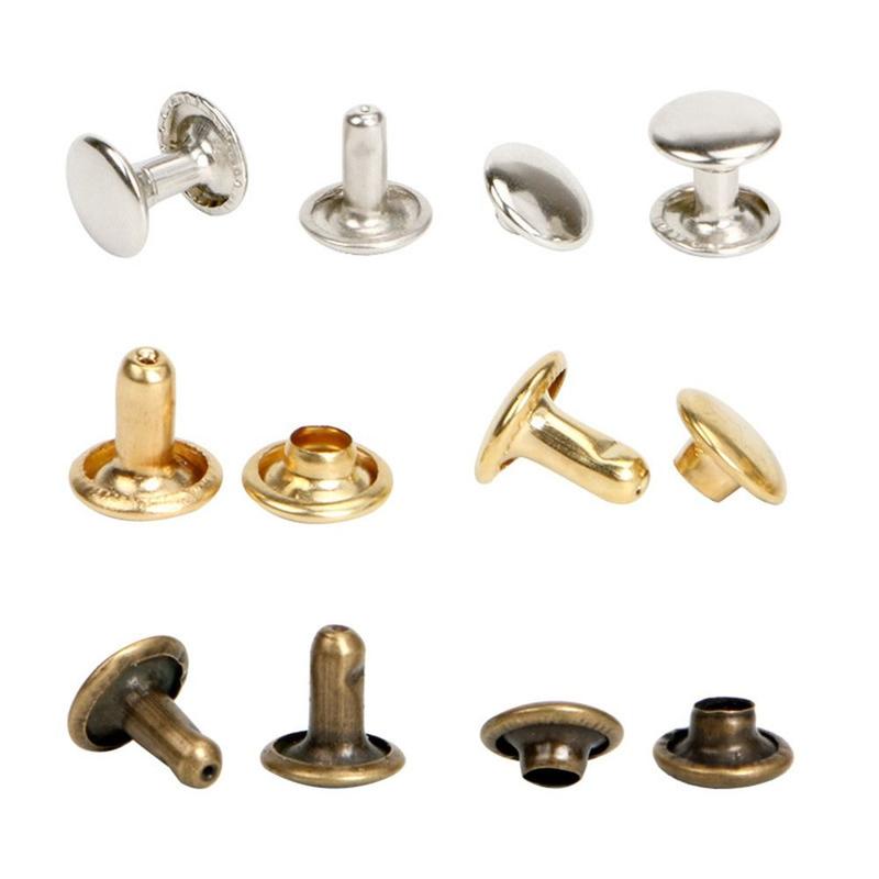 Product Introduction of Cổ áo da kim loại, Đinh tán và Đinh tán, 100 bộ, Phụ kiện quần áo, 6 / 8 / 10mm, Đinh tán tại chỗ, Vít mũ đôi, Túi da, Túi Đinh tán, Thắt lưng, Áo khoác, Sửa chữa giày 12