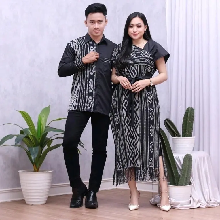 couple tenun Aurora dress songket ikat Troso ory dress kondangan  siera toraja Aurora Custom Panjang