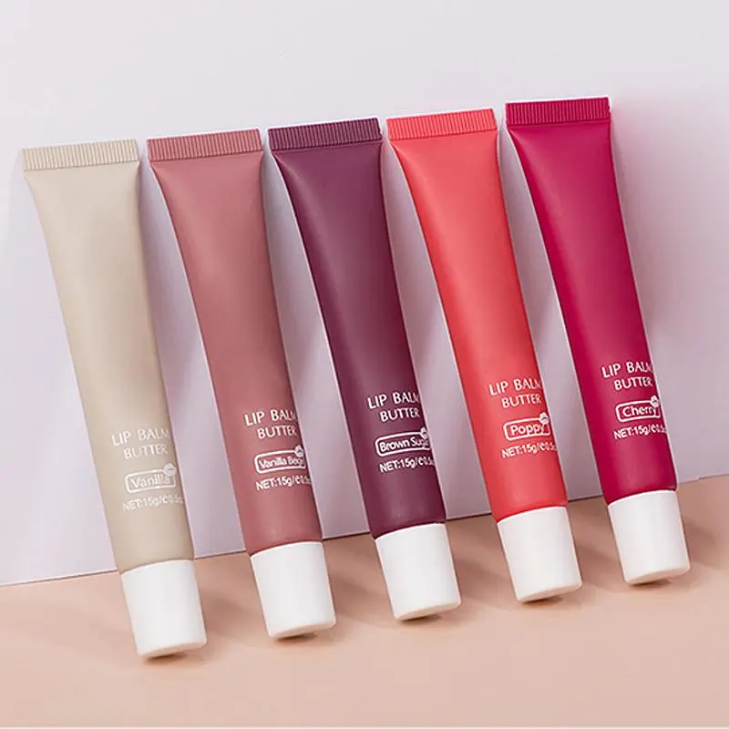 Moisturizing Lip Butter, 5 Counts/set Hydrating Lip Balm, Easy To Use, Natural Extracts Lip Moisturizer, Lip Care Product for Women & Girls