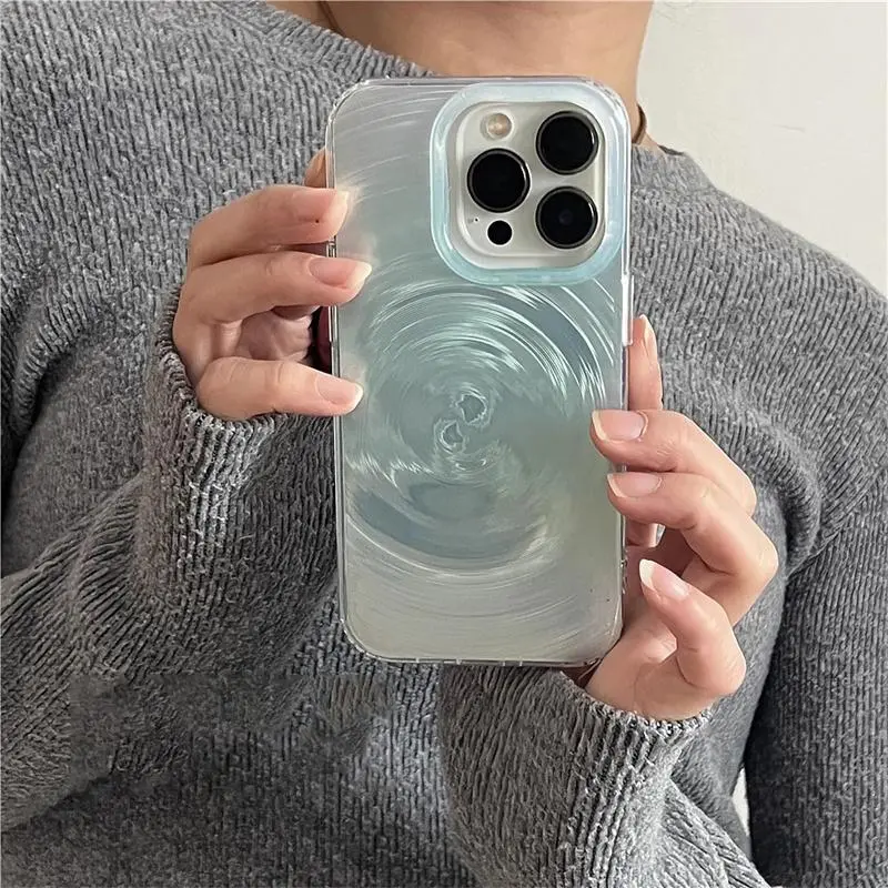Mixed Color Swirl Pattern Phone Case, Decorative Phone Protector Cover, Phone Accessories Compatible with iPhone 11 12 13 14 15 16 Pro Max, Casing 1
