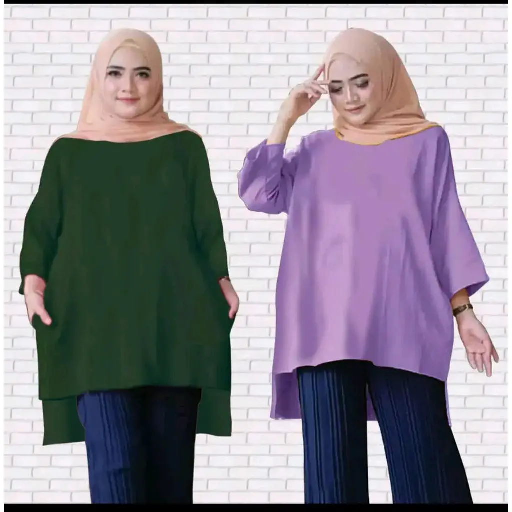 KAOS WANITA OVERSIZE KEKINIAN DTF Motif Nyaman Santai  Polos  Variasi Atasan Panjang Baju