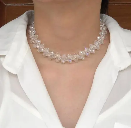 Kalung Choker Kristal Kalung Cantik Korea Senada Victory KSV002