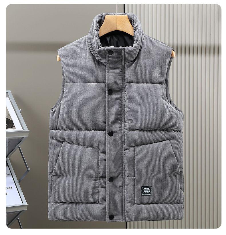Product Introduction of Áo Ghi Lê Bông, Dành Cho Nam Giới, Mùa Thu Và Mùa Đông, Hàng Mới Về, Vải Nhung Kẻ Dày, Cổ Đứng, Áo Ghi Lê, Ấm Áp, Có Thể Mặc Ngoài Trời 29