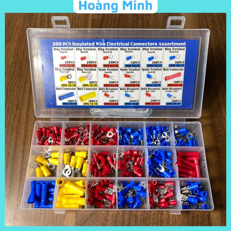  Hộp 300 đầu cos đủ loại cos chữ Y cos tròn cos nối dây điện đủ loại 