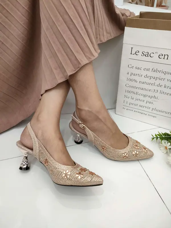 Simoncelli Sepatu Wanita Heels Tali Belakang 5 Cm Heels Pesta Kondangan Kuliah High Heels Import HXT-14 High 7