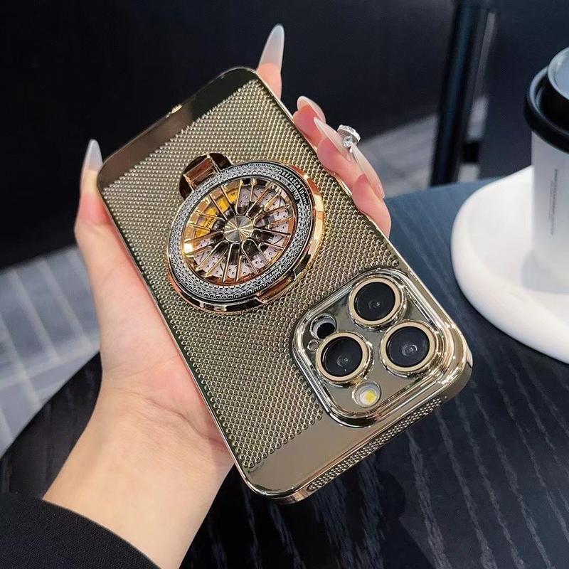 Tản nhiệt mạ điện sang trọng ốp điện thoại + giá đỡ ốp điện thoại cho iPhone 11, 12, 13, 14, 15 Pro Max, X, XR, XSMAX, iPhone 14 Plus, ốp điện thoại siêu mỏng có bảo vệ màng bảo vệ ống kính Phụ Kiện Case