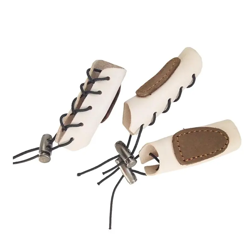 Cow Leather Archery Finger Tab Shooting Practice Finger 2