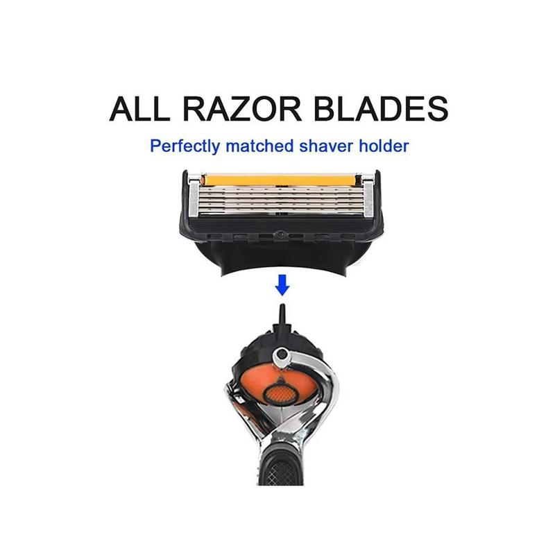 Shaving Razor Shaver Five Layer Blade Manual Razor Blade, Men's Razor Vintage Beard Blade Razor Holder one  blade 8