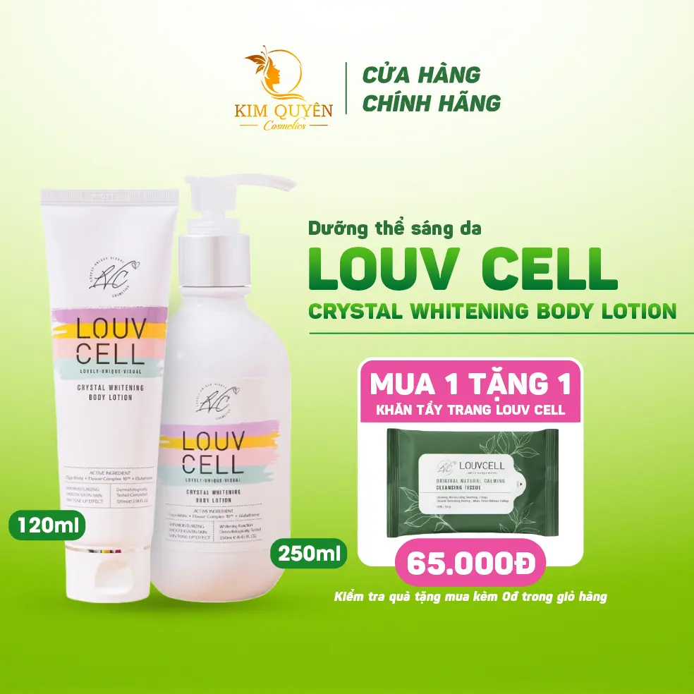 Dưỡng thể Louvcell Crystal Whitening Body Lotion