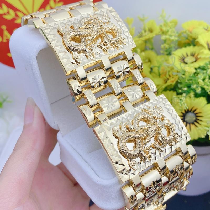 Lắc tay nam rồng 10 lượng khoá hộp có ký hiệu