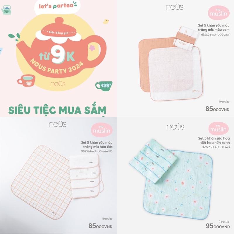 [NOUS SALE] khăn sữa Nous xô muslin cho bé Trẻ sơ sinh