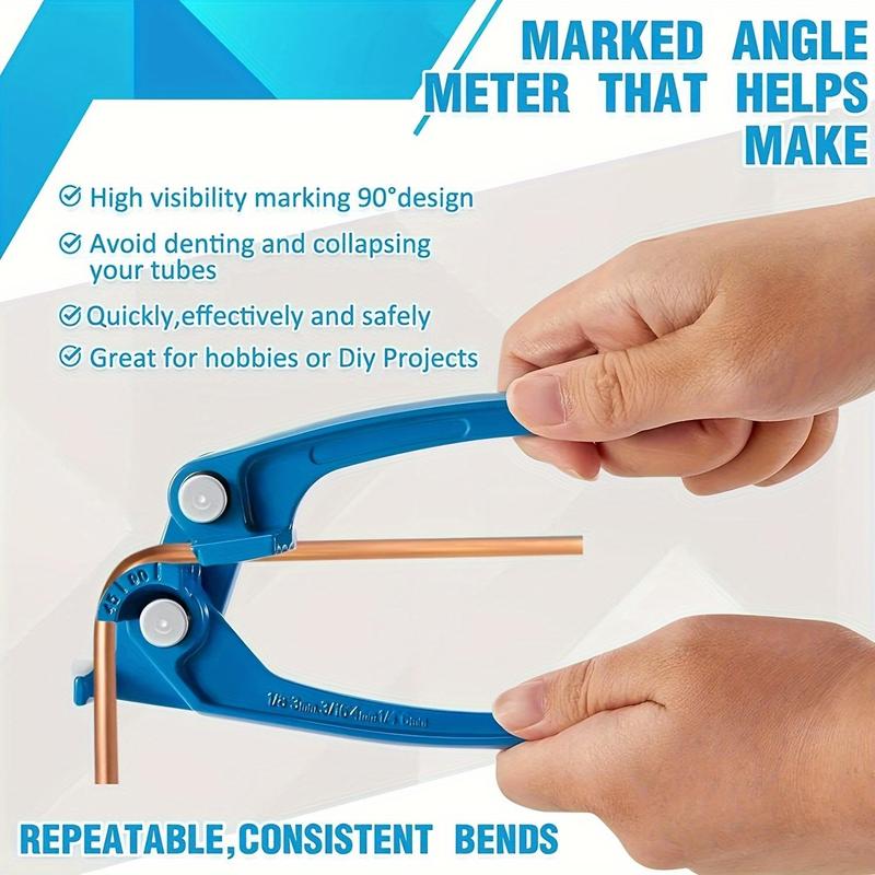 Product Introduction of 0-180 Degrees Pipe Bender, 1 Count 3 in 1 Copper Bender for 1/4 5/16 3/8 Tubing, Manual Tubing Bender for Copper, Brass, Aluminum and Thin Steel Pipes 5