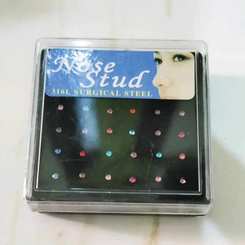 24pcs anting hidung nose stud anti karat anting wanita 1