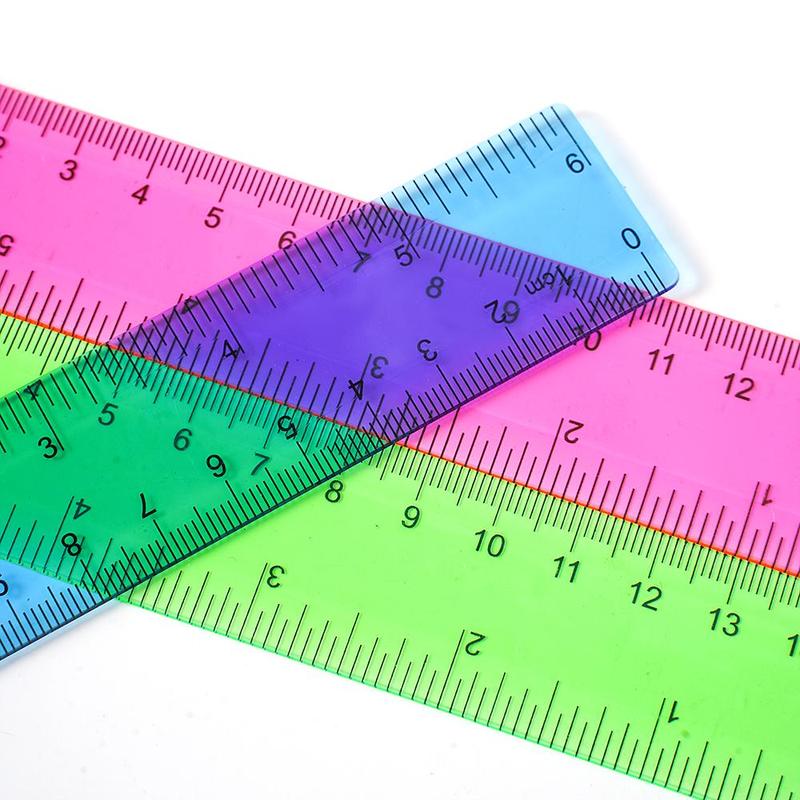 Product Introduction of 15cm Colorful Ruler, 20pcs Portable Clear Plastic Ruler, Straight Shatterproof Ruler, Math Supplies, School Office Measuring Tools 3