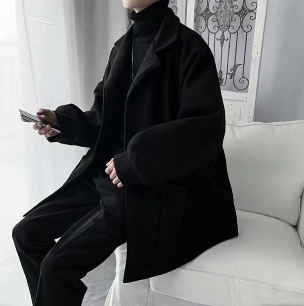 Product Introduction of Áo khoác nam blazer form rộng chất dạ cổ V ulzzang unisex hàn quốc, Áo blazer nam khoác choàng nam trơn cổ vest bigsize học sinh đi học, Áo dạ choàng nam 7