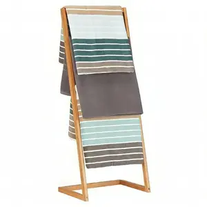 di jualRak Handuk Tangga Kayu Modern Minimalis / Stand Hanger Aeshtetic - Natural, 4Tanggaterlaris