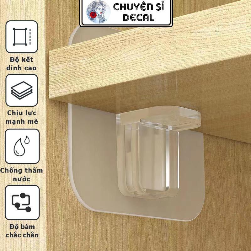 Miếng Dán Chốt Đỡ Kệ Gỗ Treo Tường, Ke Góc Chữ L Siêu Dính, Chịu Lực Cao
