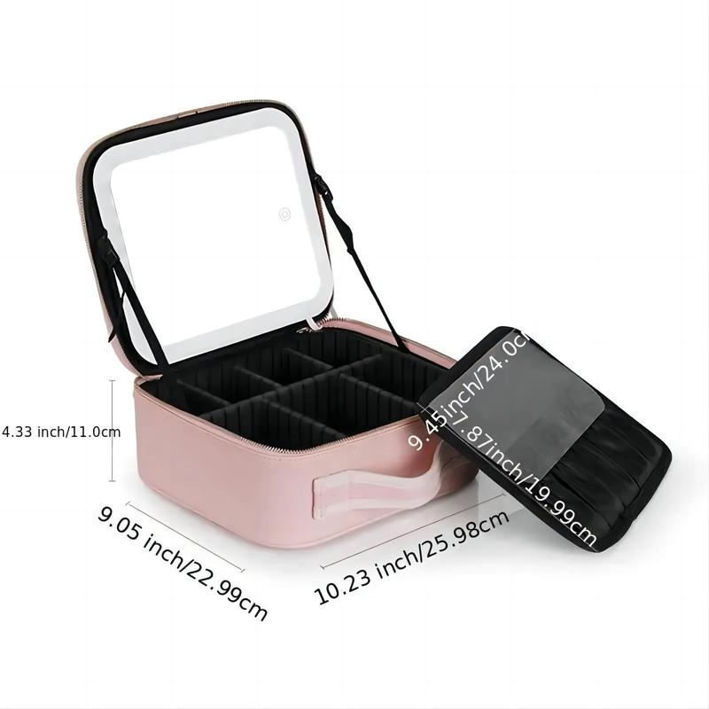 Product Introduction of Portable Makeup Bag with Full Screen Mirror, Large Capacity Cosmetic Storage Bag, Summer Cosmetic Gift for Women, Professional Travel Makeup Organizer 7