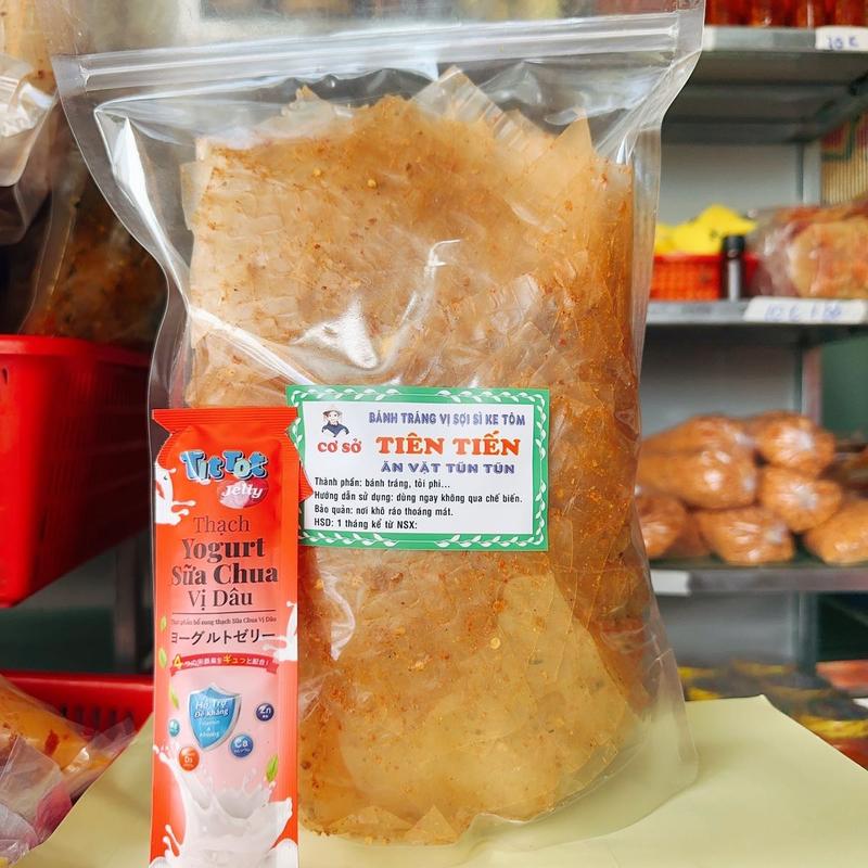 Bánh Tráng trộn muối tôm nhuyễn siêu  cay đậm vị 500g  tặng 1 thạch sữa chua  Snack Ăn Vặt 