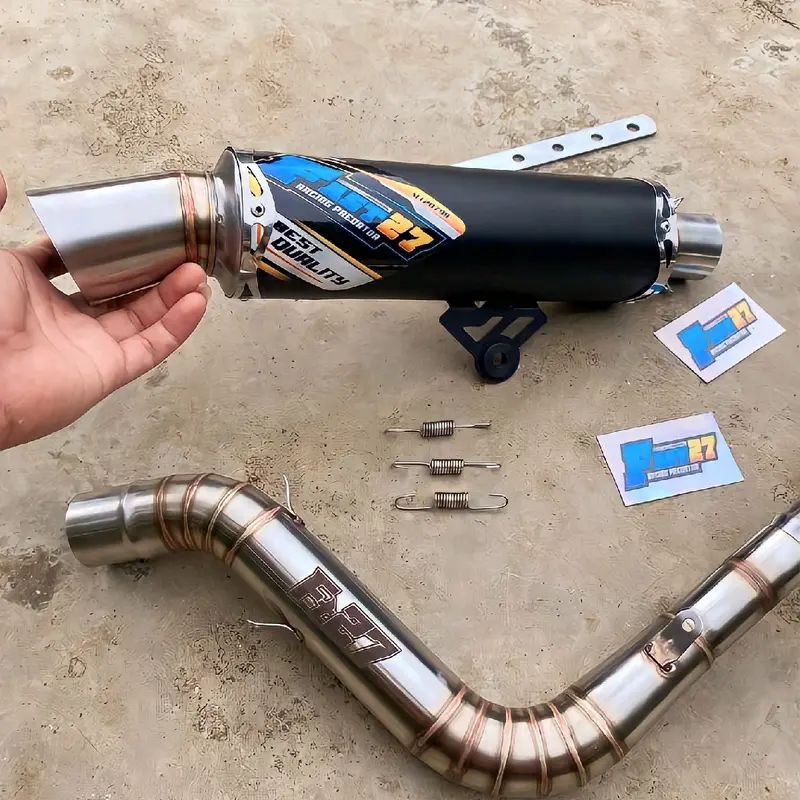 Knalpot Samlong original Fast27 inlet 38mm hitam coating Vario Beat Aerox Mio Scoopy dan lainnya Bracket 0