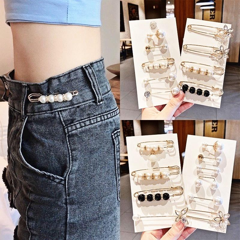 Bộ 13 Ghim Cài Quần Áo Tiện Ích Women Nữ Chống Rộng Clovershop Hợp Kim Cao Cấp Ngọc Trai Nhân Tạo 2