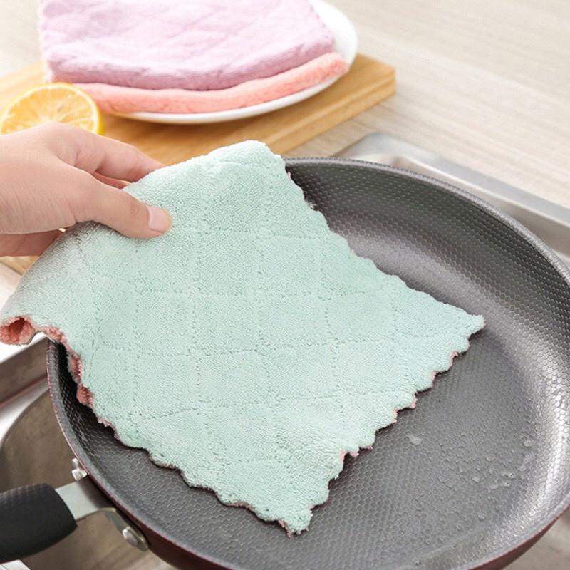 Khăn lau dầu vệ sinh bếp, đồ dùng đa năng, khăn lau tay nhà bếp khăn lau siêu thấm hút 2 mặt tiện lợi Làm Sạch 7