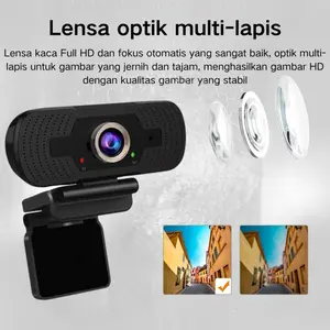 Webcam X6 HD 1080P - Kamera USB Plug & Play Auto Focus untuk Kelas Online, Meeting, Webinar, Streaming & Video Call di Zoom, Teams, Meet dengan Mikrofon dan Perlengkapan Work From Home