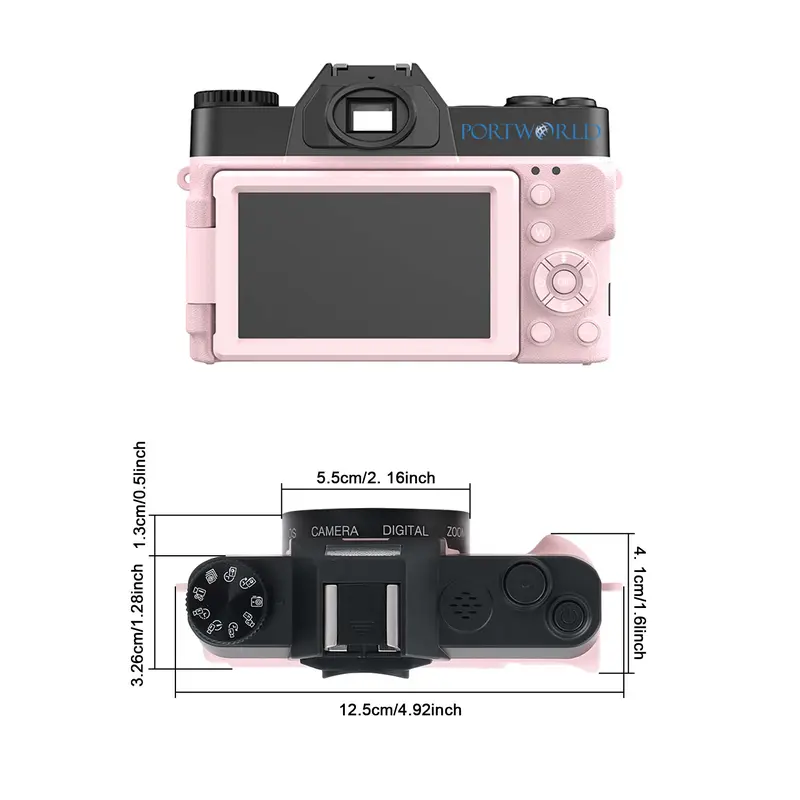 48MP 4K Vlogging Camera, 1 Count Auto Focus Digital Camera with 180° Flip Screen with 64GB SD Card & Battery, 3 Inch Screen Compact Camera with 16X Digital Zoom, Suitable for Photography and Video 1