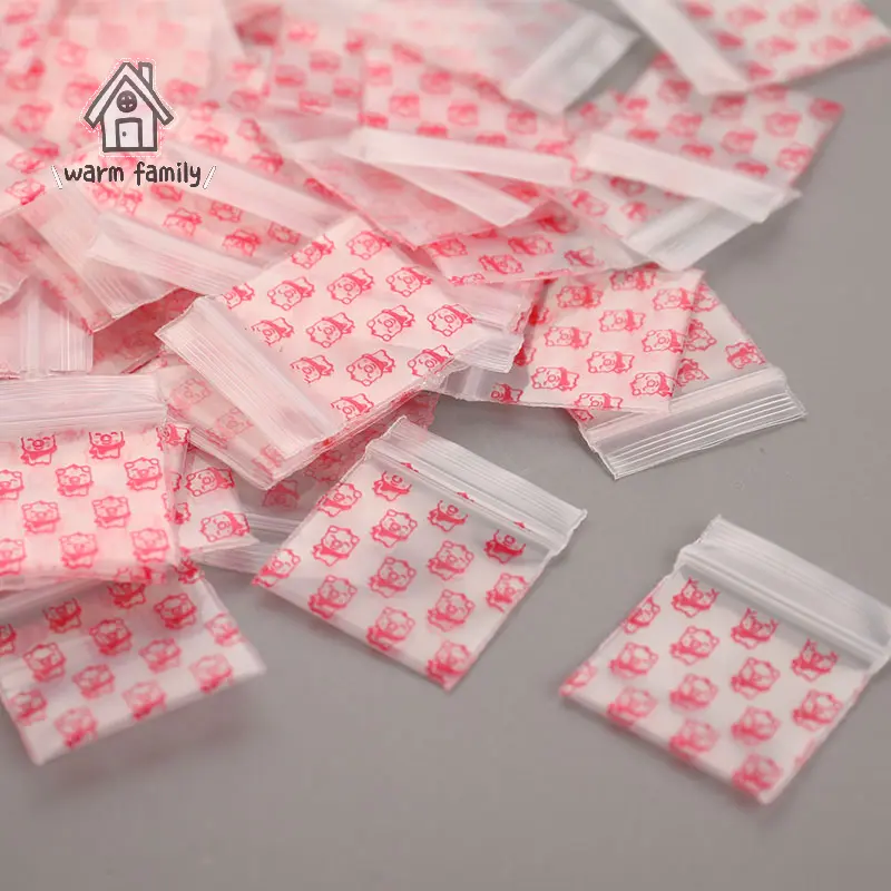 100Pcs Mini Ziplock Bags Small Plastic Zipper Bag Packaging Pill Bags