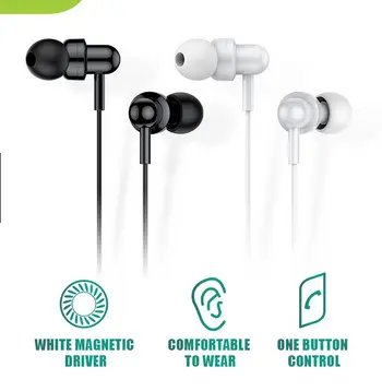 Earphone ROBOT RE-20 DEEP BASS ORIGINAL Earphones Putih Hitam Headphones 2