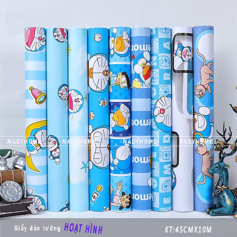 10m giấy dán tường HOẠT HÌNH nhiều mẫu-khổ rộng 45cm có sẵn keo vn đám mây xanh