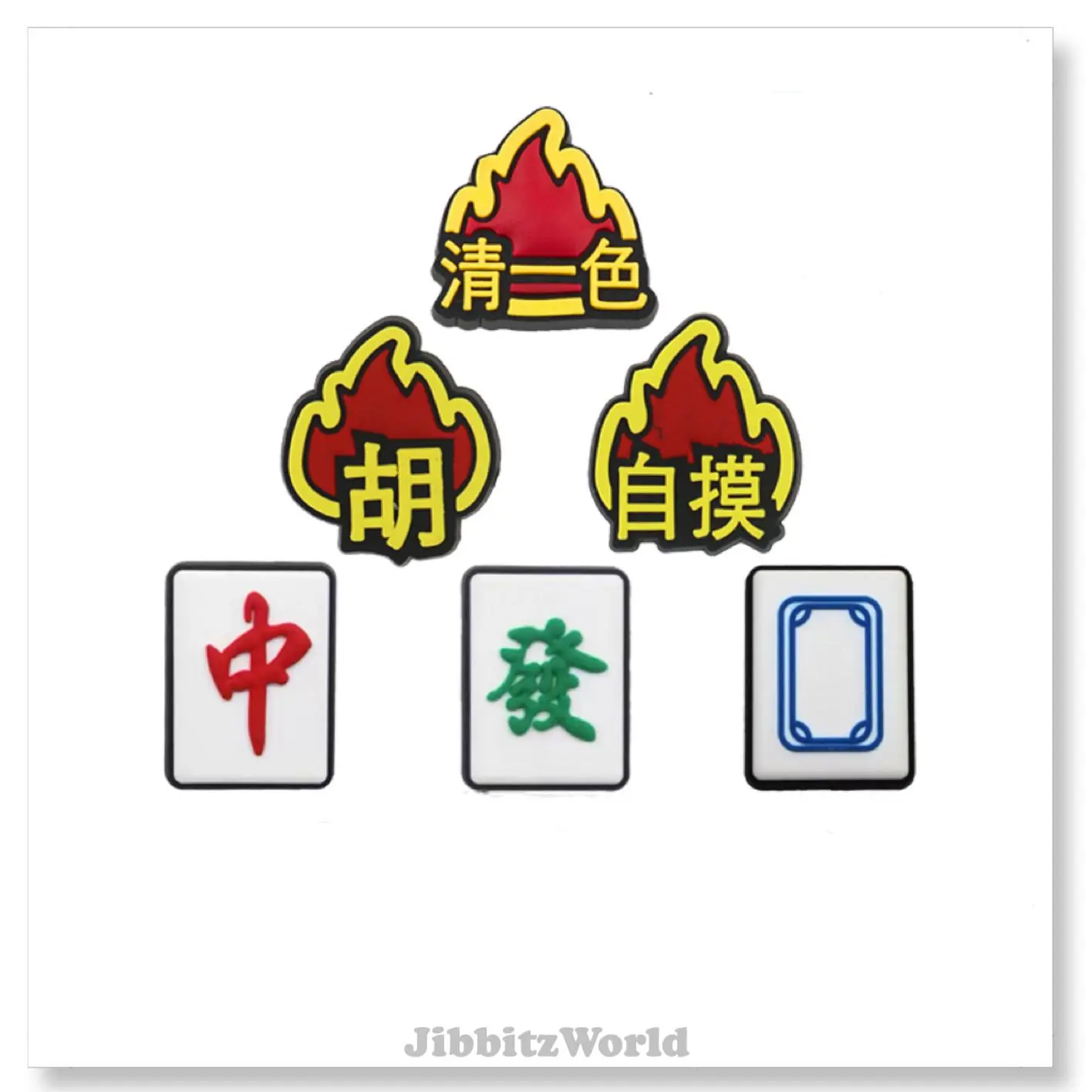 Jibbitz Mahjong Charm Shoes Flower Accessories DIY Buckle Mahjong Jibbitz