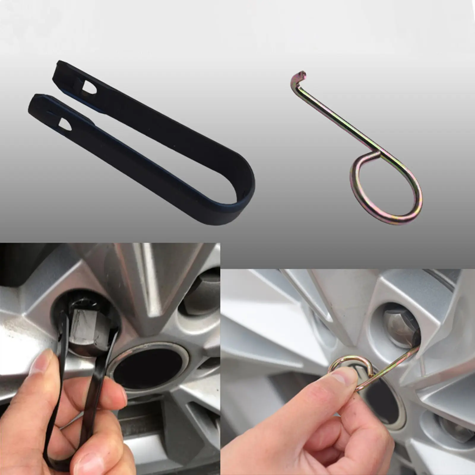 Professional Vehicle Wheel Wheel Bolt Nut Center Cover Caps Removal Hook Clips Car Body Repair Tools