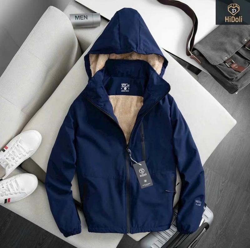 Áo Khoác Gió nam nữ Lót Lông Cừu 3 khoá - 2 lớp dày dặn. In ngực che khoá Menswear Jacket- Chống nước, chống gió, giữ ấm cơ thể 3