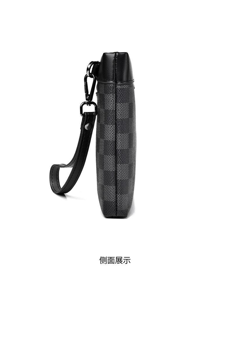 Product Introduction of Men's Handbag New Fashion Plaid Business Large Capacity Casual Envelope Men's Clutch 28