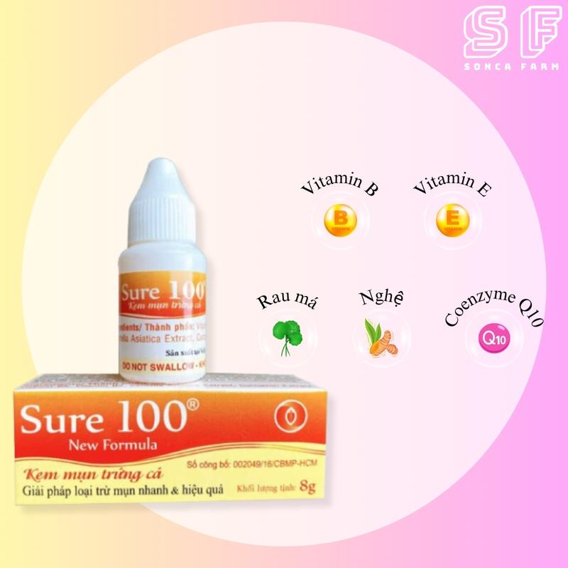 Product Introduction of Sure 100 Kem Mụn Gamma Ngừa Mụn Trứng Cá, Giảm Thâm Mụn Chai 8G 1