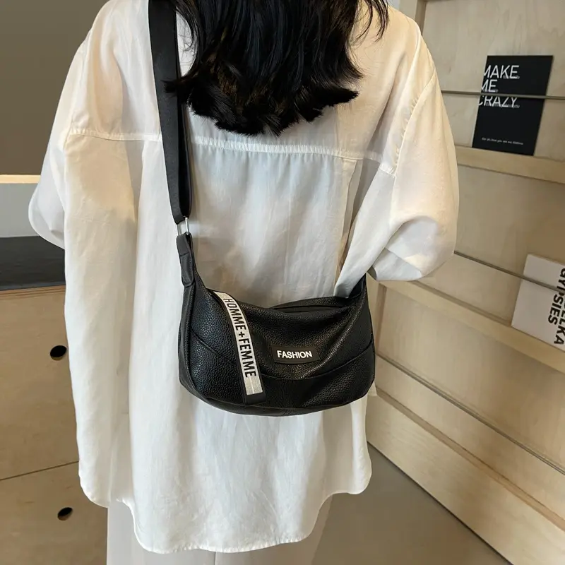 Túi Tote Thường Ngày Thời Trang, Túi Đeo Chéo, Đeo Một Bên Vai, Thiết Kế Bánh Bao, Dành Cho Nam Và Nữ, Màu Trơn Thiết Kế Đơn Giản, Mới Cho Năm 2024 Bag Đeo Vai 1