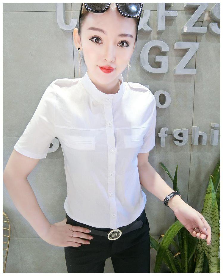 Product Introduction of Áo Sơ Mi Nữ, Thanh Lịch, ngắn Tay, Phong Cách Châu Âu, Bông Co Giãn, Mỏng Vừa Vặn, Mỏng Vừa Vặn, Phong Cách Hàn Quốc, Áo Sơ Mi Ol Nhỏ, Thời Trang, Thích Hợp Cho Mùa Xuân Và Mùa Hè, 2023 5