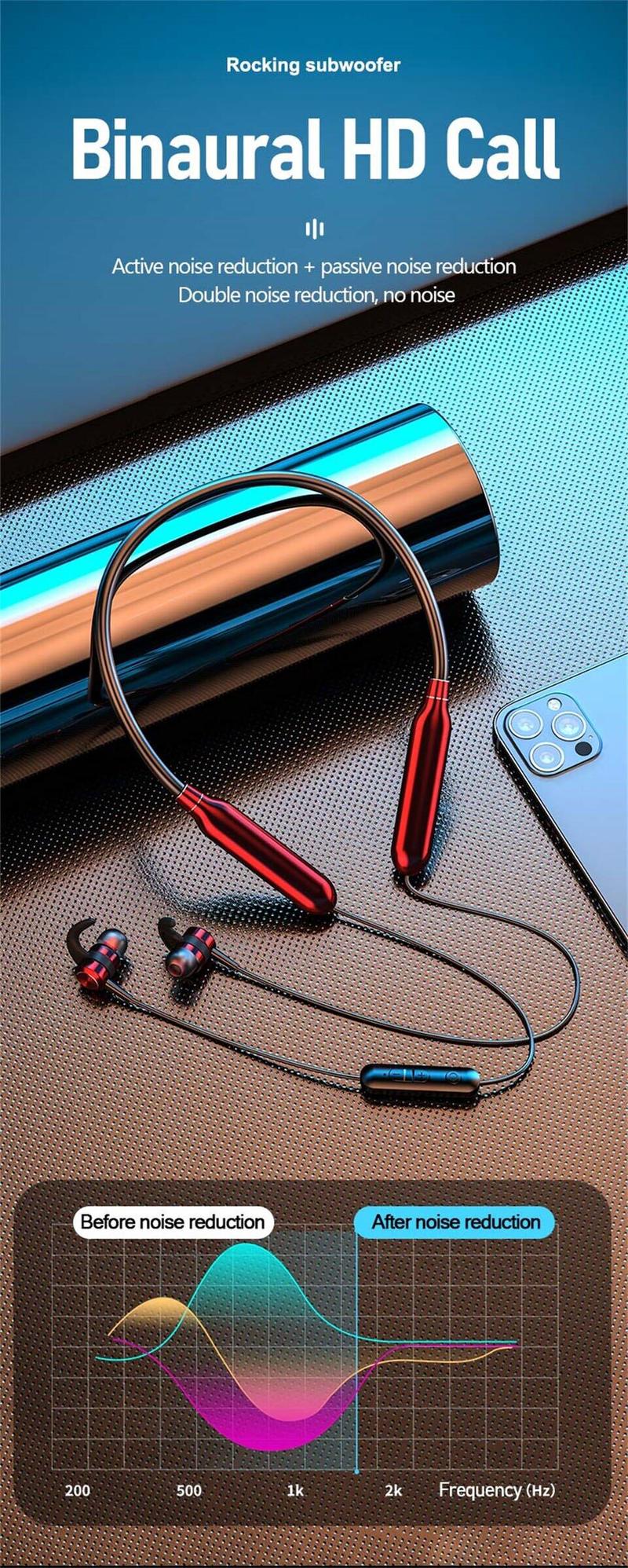 Product Introduction of Tai nghe không dây, ROR Chính Hãng, kiểu đeo cổ, có Bluetooth, có Micrô, Thích hợp cho thể thao, khử tiếng ồn, auriculares, Fone, thiết bị nghe nhạc Nhét Tai Earphone 17