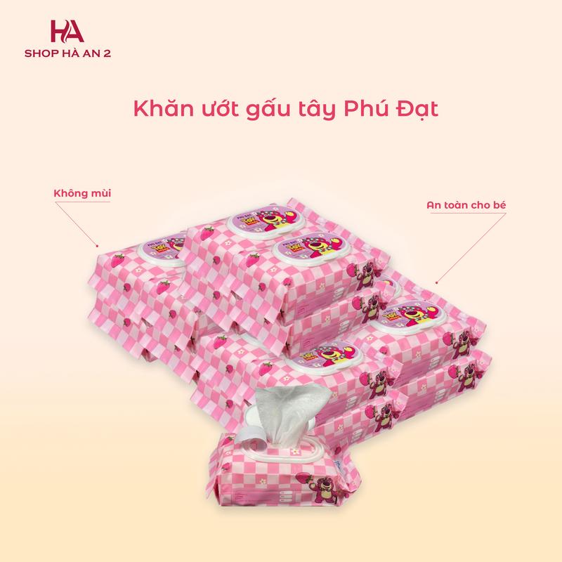 Combo 24 gói khăn ướt dâu tây, babaythree phú đạt sử dụng an toàn Cho Bé không mùi  Khăn Giấy Giấy Ăn