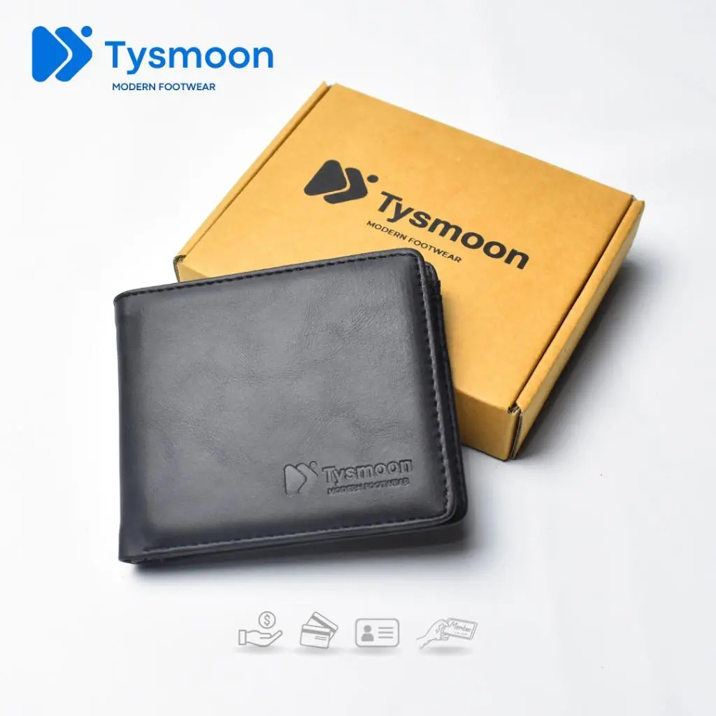 Tysmoon Dompet Kulit Lipat Leg Series Pria Berkualitas | Dompet Hitam Dompet Kartu Uang